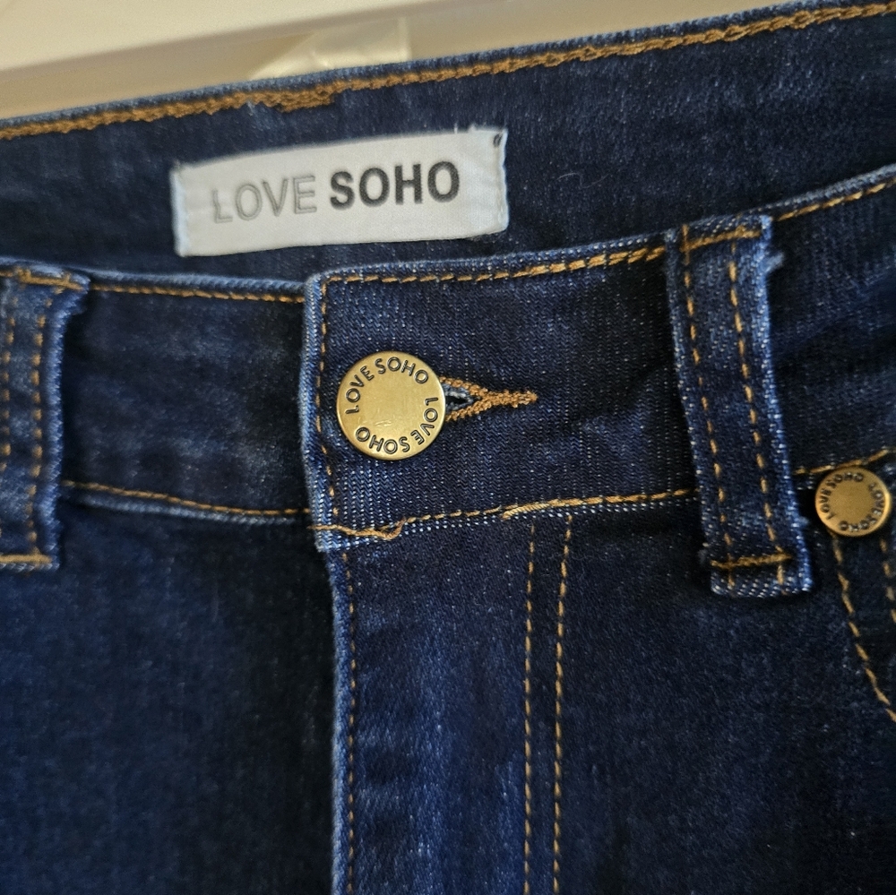 Love Soho Dark Blue Skinny Jeans Size 9 - Picture 3 of 4